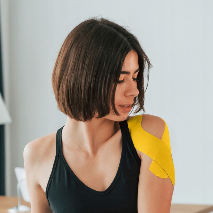 Лента кинезиологическая (кинезио тейп) 4FIZJO 5 см x 5 м Yellow (P-5907739318824)