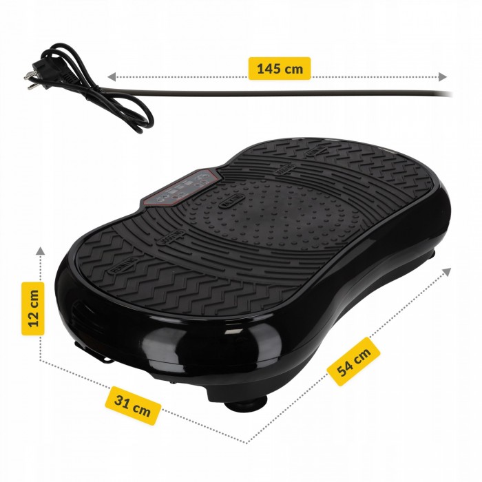 Віброплатформа для тренувань 4FIZJO Pro+ з пультом та еспандерами Black (P-5907739319524)