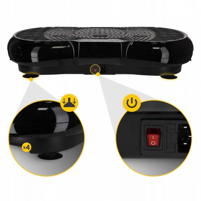 Віброплатформа для тренувань 4FIZJO Pro+ з пультом та еспандерами Black (P-5907739319524)