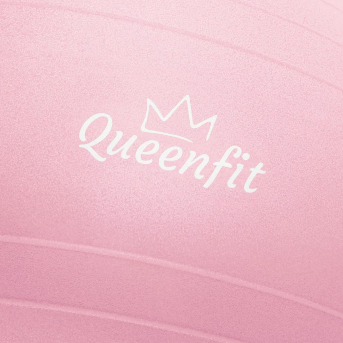 Фітбол Queenfit 65см світло-рожевий + насос