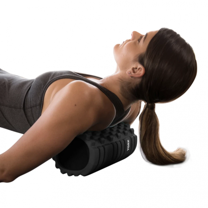Массажный ролик для йоги и фитнеса York Fitness EVA 33,6 х 14,4см черный