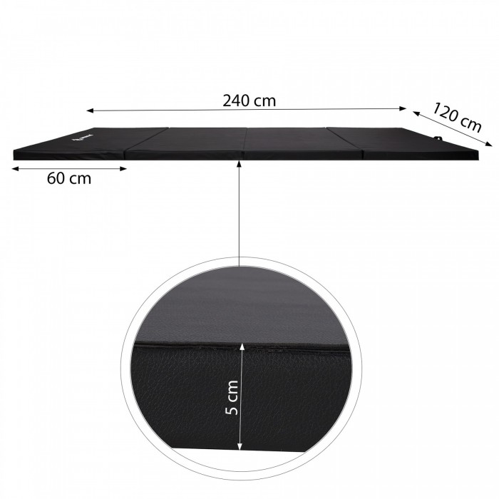 Мат гимнастический складной Springos 240 x 120 x 5 cм FA0065 Black
