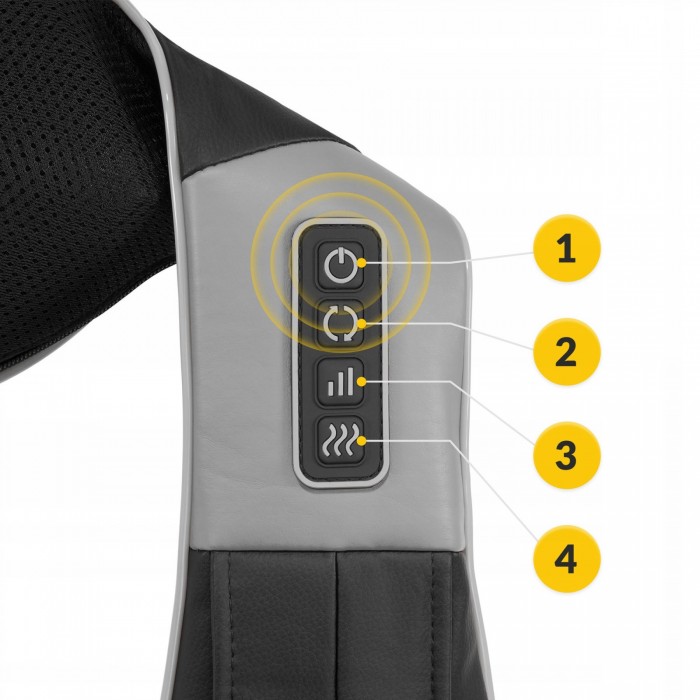 Накидка-масажер 4FIZJO Shiatsu Ultra+ для шиї та спини, акумуляторний Black/Grey (P-5907739319098)