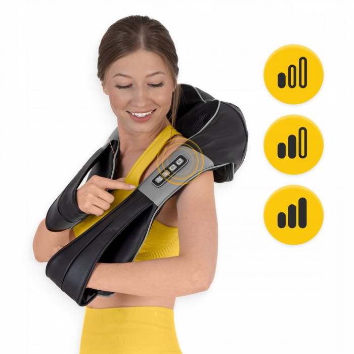 Накидка-масажер 4FIZJO Shiatsu Ultra+ для шиї та спини, акумуляторний Black/Grey (P-5907739319098)