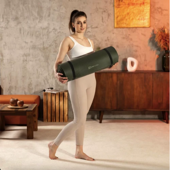 Килимок для йоги Hop-Sport HS-NB015GM NBR 1,5 см темно-зелений
