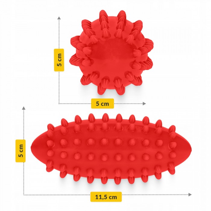 М&#039;яч масажний огірок 4FIZJO Spike Bean 11.5 x 5 см Red (P-5905973400190)