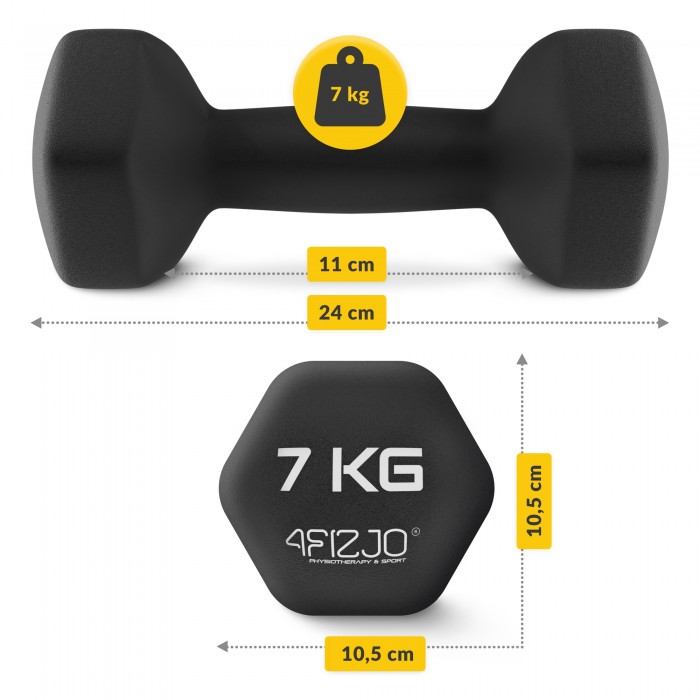 Гантелі для фітнесу вінілові 4FIZJO Classic 2 x 7 кг (P-5905973403207)