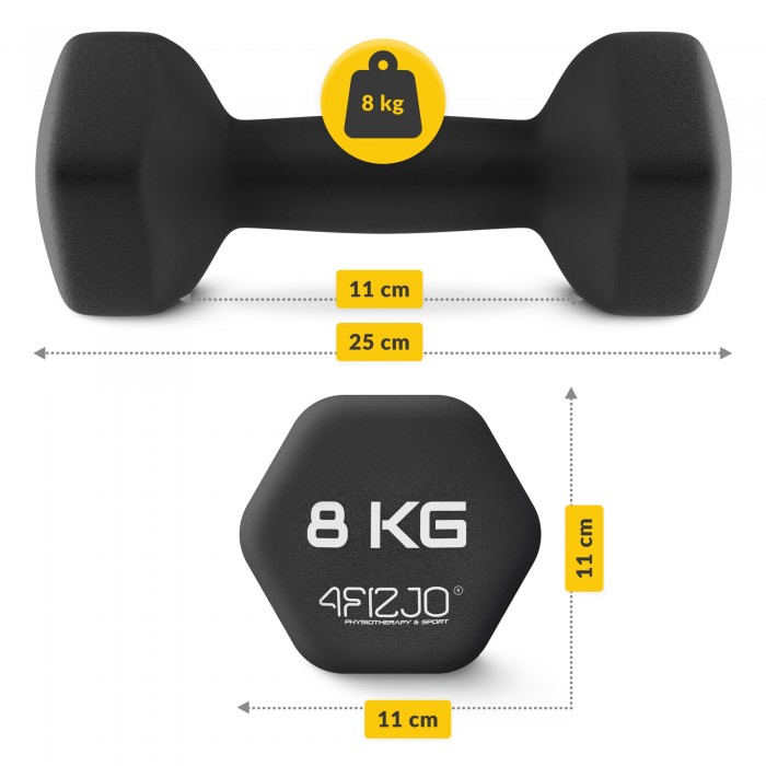 Гантелі для фітнесу вінілові 4FIZJO Classic 2 x 8 кг (P-5905973403214)