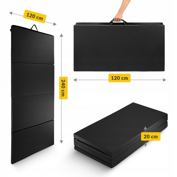 Мат гімнастичний складний 4FIZJO 180 x 60 x 5 см Black/Grey (P-5907739319692)