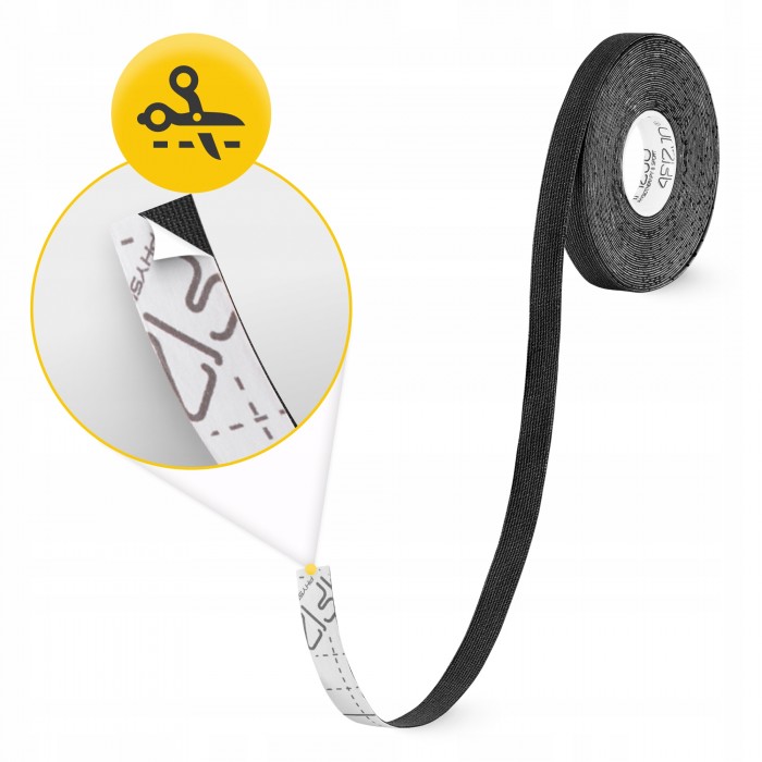 Стрічка кінезіологічна (кінезіо тейп) 4FIZJO 1 см x 5 м Black (P-5905973400787)