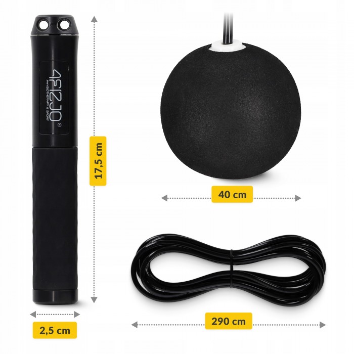 Скакалка з лічильником 4FIZJO 2 в 1 провідна/бездротова Black (P-5905973402200)
