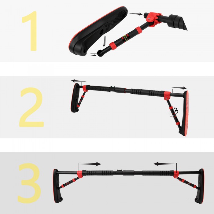 Турнік розсувний Cornix Elite 100-140 см XR-0291 Black/Red