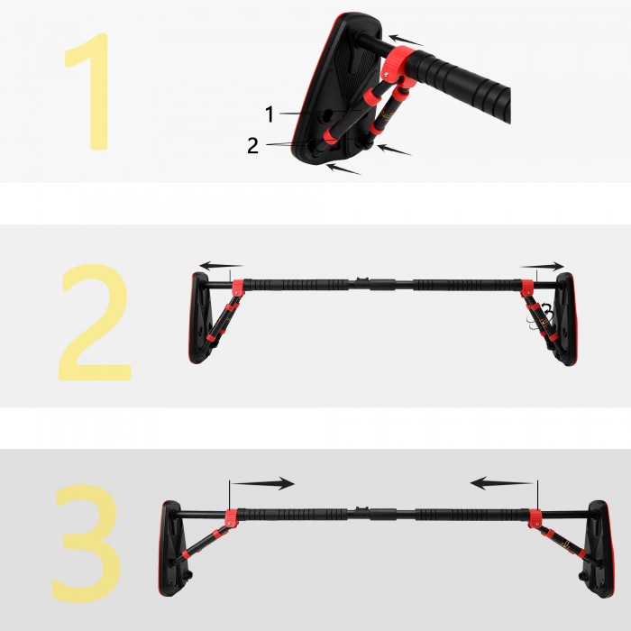 Турнік розсувний Cornix Elite+ 130-170 см XR-0296 Black/Red