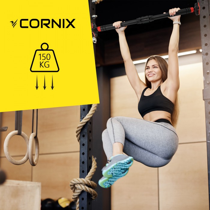 Турнік розсувний Cornix Pro+ 100-150 см XR-0288 Black/Red