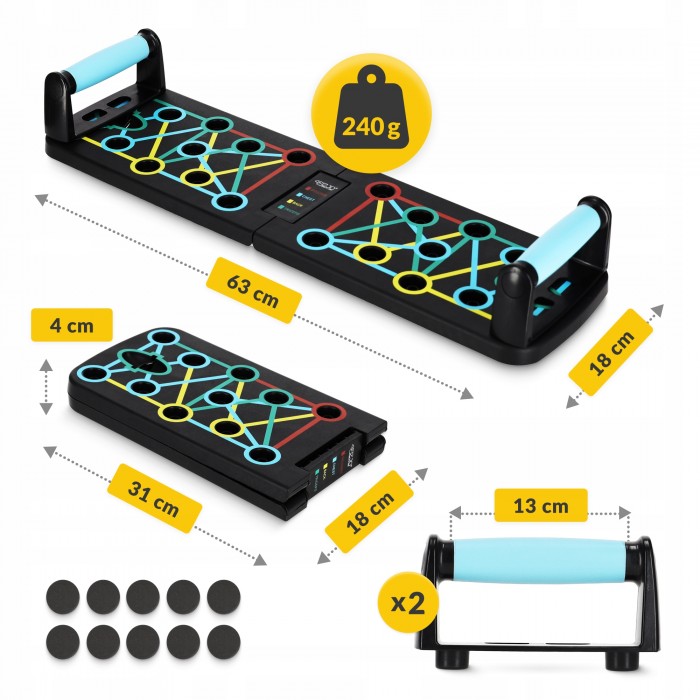 Упори (дошка) для віджимань зі змінним хватом 4FIZJO Push-up Board (P-5907739312501)
