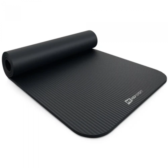 Килимок для фітнесу та йоги Hop-Sport HS-NB015GM NBR 1,5 см чорний