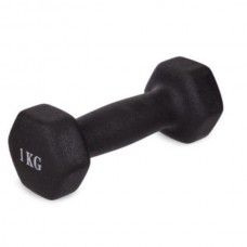 Гантель для фітнесу 1 кг 1шт з неопреновим покриттям Generation Fitness FF51D4A-1kg (чорний)