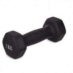 Гантель для фітнесу 1 кг 1шт з неопреновим покриттям Generation Fitness FF51D4A-1kg (чорний)
