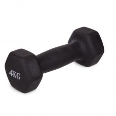Гантель для фітнесу 4 кг 1шт з неопреновим покриттям Generation Fitness FF51D4A-4kg (чорний)