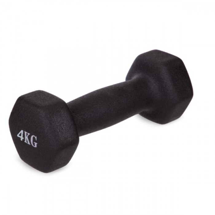 Гантель для фітнесу 4 кг 1шт з неопреновим покриттям Generation Fitness FF51D4A-4kg (чорний) Гантель для фітнесу 4 кг 1шт з неопреновим покриттям Generation Fitness FF51D4A-4kg (чорний)