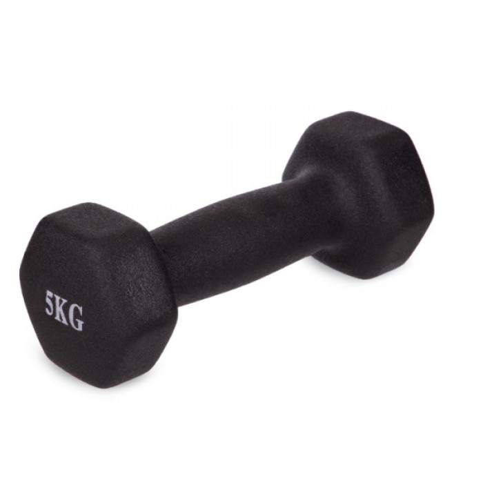 Гантель для фітнесу 5 кг 1шт з неопреновим покриттям Generation Fitness FF51D4A-5kg (чорний) Гантель для фітнесу 5 кг 1шт з неопреновим покриттям Generation Fitness FF51D4A-5kg (чорний)