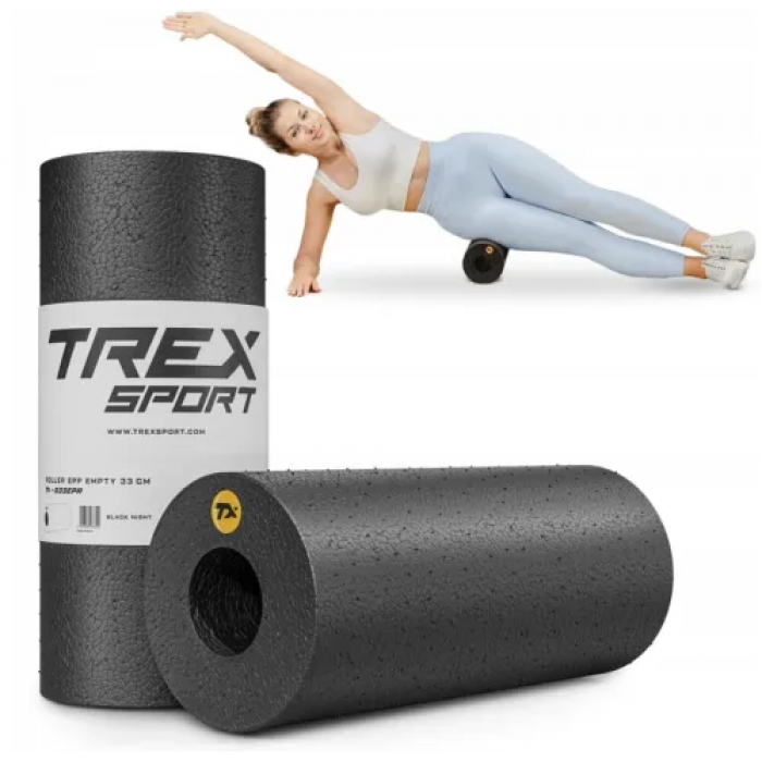 Ролер масажер гладкий Trex Sport TX-033EPR EPP 33см чорний Ролер масажер гладкий Trex Sport TX-033EPR EPP 33см чорний