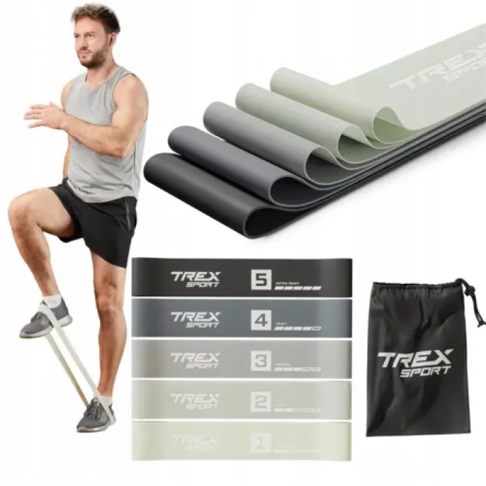 Набор резинок для фитнеса Trex Sport TX-065RBG 1-18кг Набор резинок для фитнеса Trex Sport TX-065RBG 1-18кг