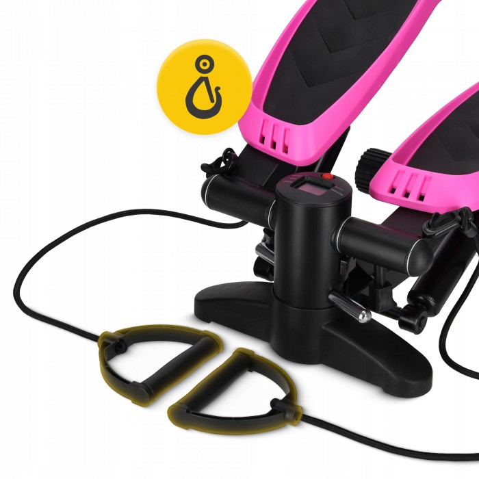 Степпер (мини-степпер) 4FIZJO Evo с эспандерами Black/Pink (P-5905973403870)