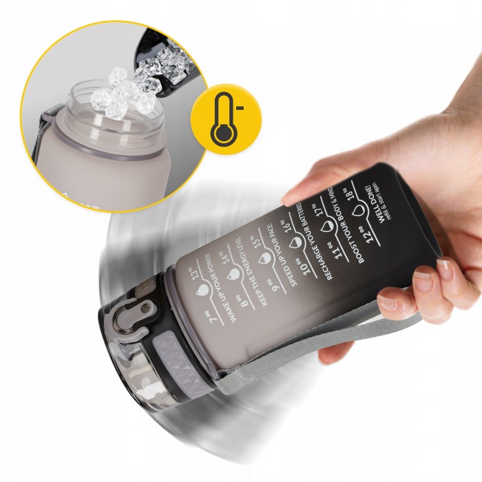 Пляшка для води спортивна 4FIZJO 500 мл Grey/Black (P-5905973400725)