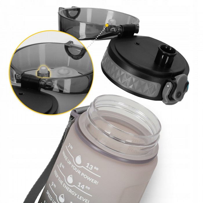 Пляшка для води спортивна 4FIZJO 500 мл Grey/Black (P-5905973400725)