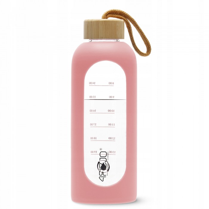Пляшка для води спортивна 4FIZJO 750 мл скляна Pink (P-5905973404204)