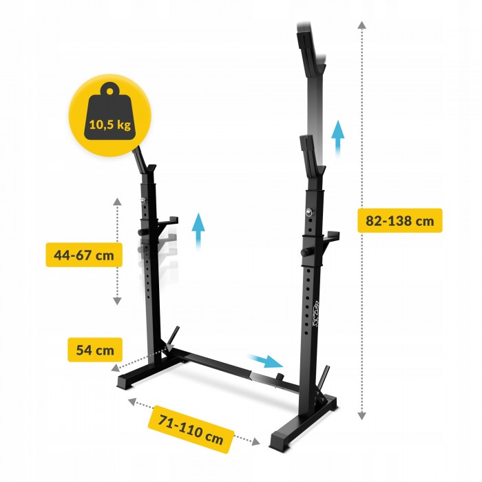 Стійки під штангу 4FIZJO Pro регульовані, зі страховкою Black (P-5905973402668)