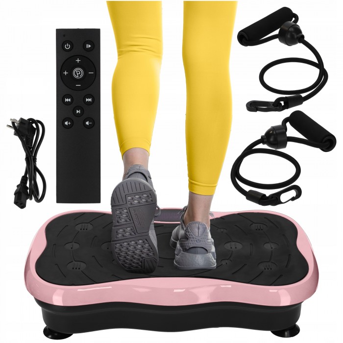 Виброплатформа для тренировок 4FIZJO Ultra+ с пультом и эспандерами Black/Pink (P-5905973402880) Виброплатформа для тренировок 4FIZJO Ultra+ с пультом и эспандерами Black/Pink (P-5905973402880)
