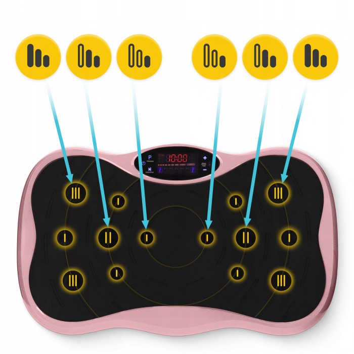Виброплатформа для тренировок 4FIZJO Ultra+ с пультом и эспандерами Black/Pink (P-5905973402880)