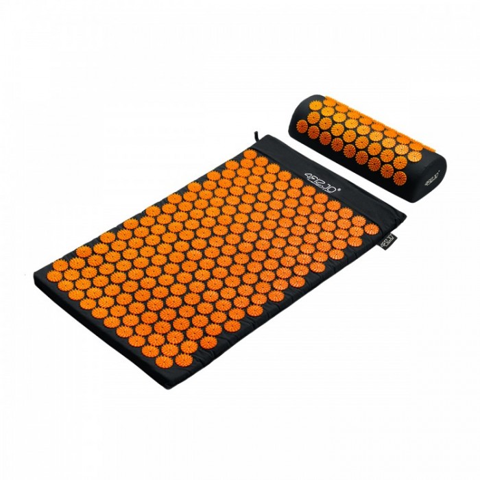 Масажний килимок з валиком 4FIZJO Classic Mat Аплікатор Кузнєцова Black/Orange (P-5907222931752)