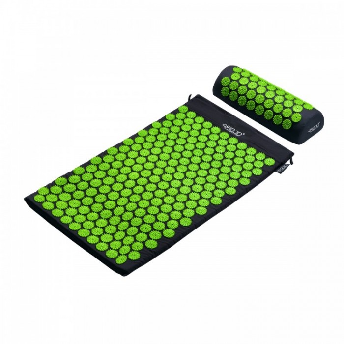 Масажний килимок з валиком 4FIZJO Classic Mat Аплікатор Кузнєцова Black/Green (P-5907222931745)