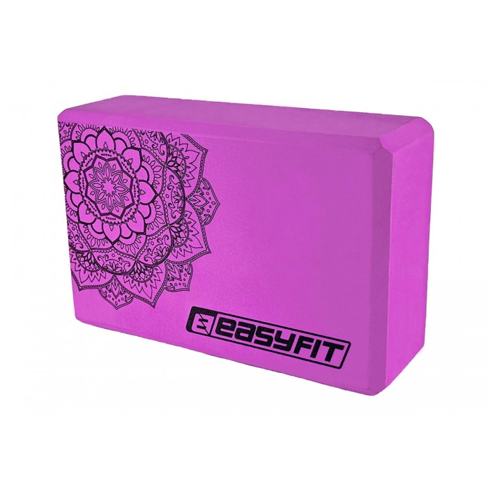 Блок для йоги EasyFit EVA з малюнком фіолетовий Блок для йоги EasyFit EVA з малюнком фіолетовий