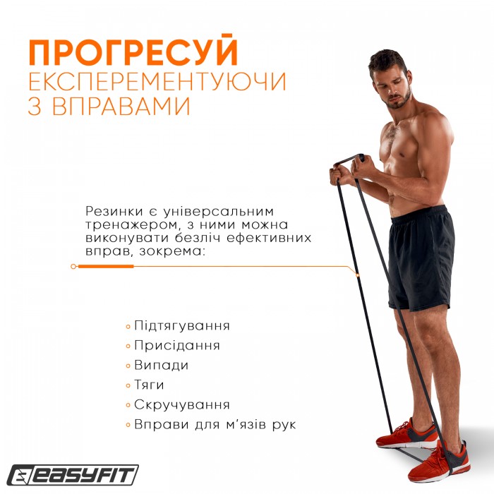 Гумова петля EasyFit 6-31 кг Чорна