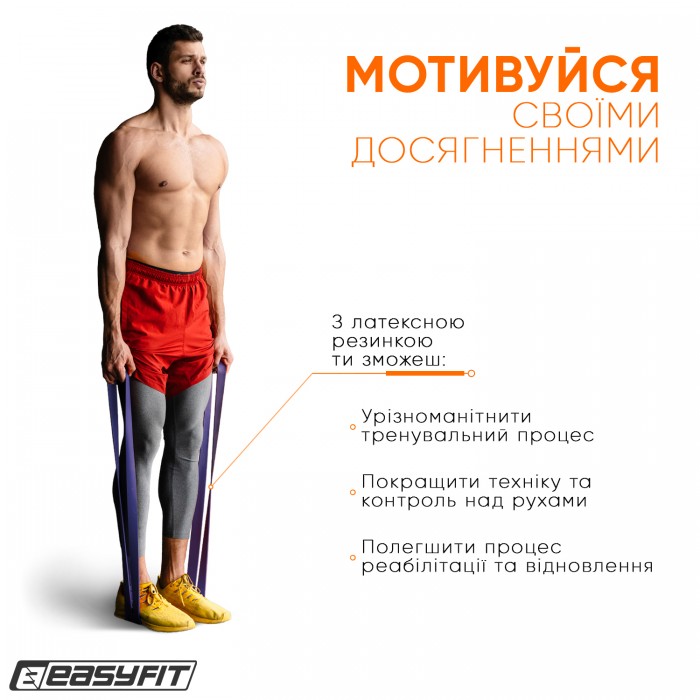 Гумова петля EasyFit 15-45 кг Фіолетова
