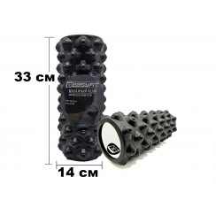 Масажний ролик EasyFit Grid Roller Extreme 33 см Чорний