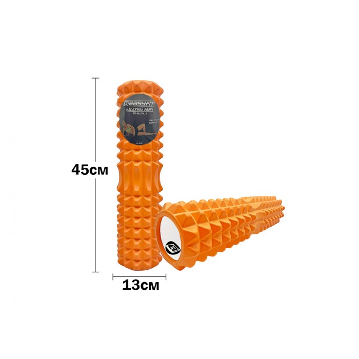 Масажний ролик EasyFit Grid Roller 45 см v.2.2 Помаранчевий Масажний ролик EasyFit Grid Roller 45 см v.2.2 Помаранчевий