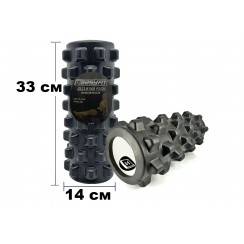 Масажний ролик EasyFit Grid Roller PRO 33 см Чорний
