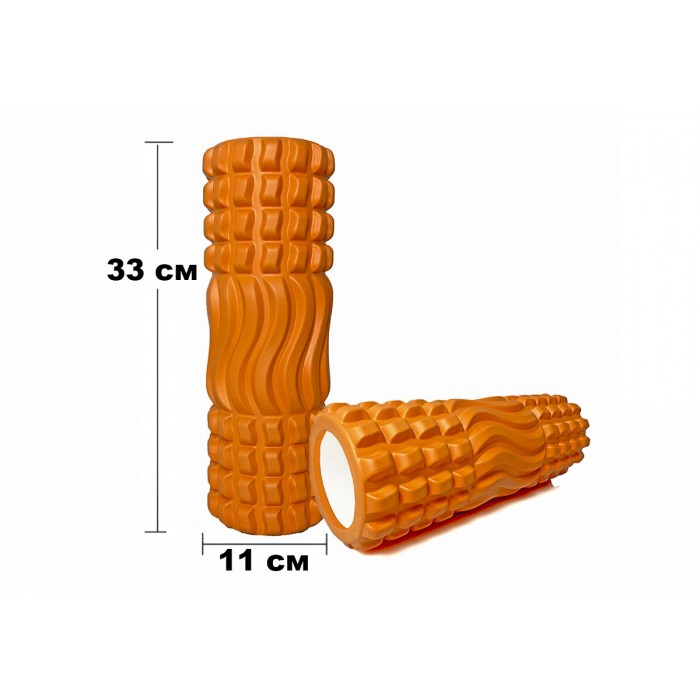 Масажний ролик EasyFit Wavyspines 33 см Помаранчевий Масажний ролик EasyFit Wavyspines 33 см Помаранчевий