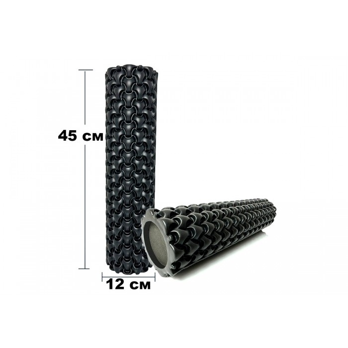 Массажный ролик EasyFit Plexus 45 см Черный Массажный ролик EasyFit Plexus 45 см Черный
