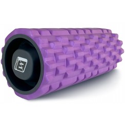 Масажний ролик EasyFit Grid Roller 33 см v.1.1 міцний масажер (фіолетовий)