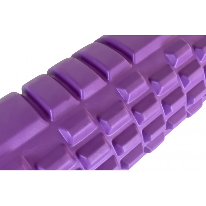 Масажний ролик EasyFit Grid Roller 33 см v.1.1 міцний масажер (фіолетовий)