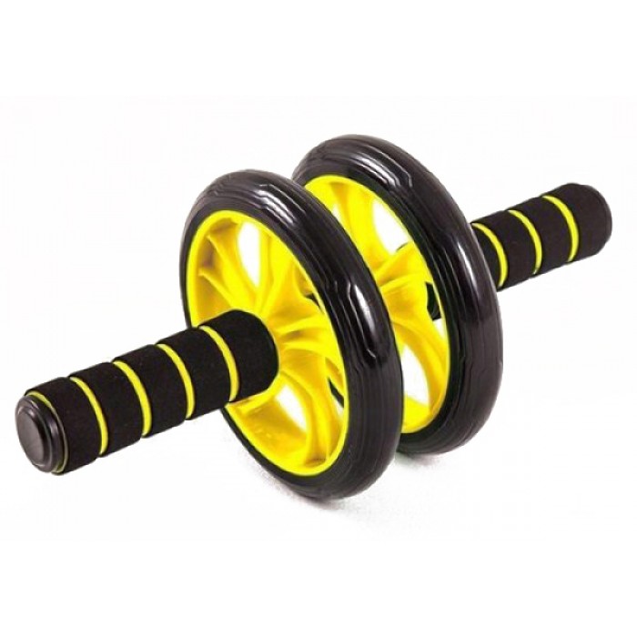 Ролик для пресу подвійний EasyFit з килимком Жовтий Ролик для пресу подвійний EasyFit з килимком Жовтий