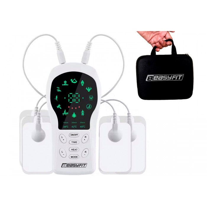 Миостимулятор с подогревом EasyFit Pro ActivePulse импульсный массажер для мышц + Чехол Миостимулятор с подогревом EasyFit Pro ActivePulse импульсный массажер для мышц + Чехол