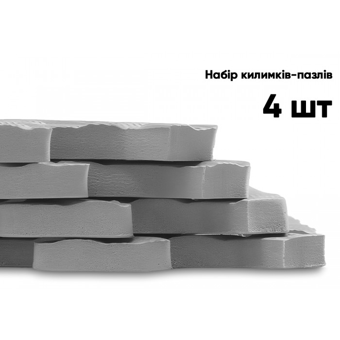 Татами мат EasyFit SwallowTail 4 шт (60х60х1 см) пазл ласточкин хвост серый