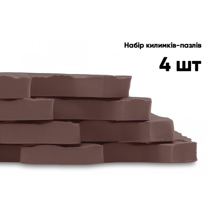 Татами мат EasyFit SwallowTail 4 шт (60х60х1 см) пазл ласточкин хвост коричневый
